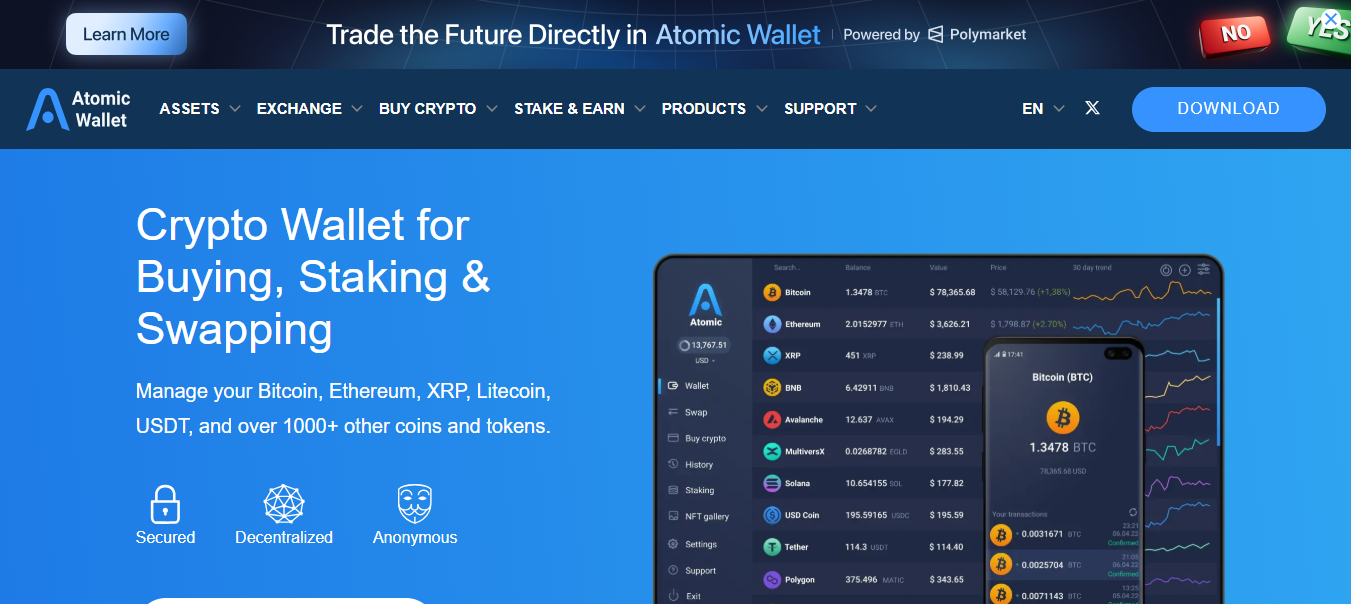Atomic Wallet – Trusted & Encrypted Wallet App